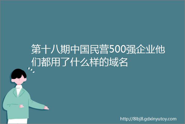 第十八期中国民营500强企业他们都用了什么样的域名